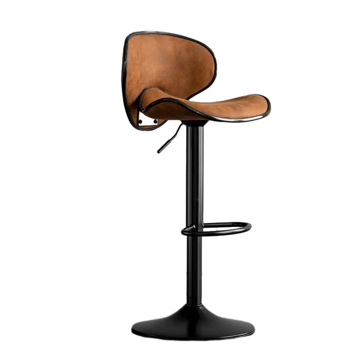 Brown Saddle Fabric Adjustable Swivel Bar Stool 32 Inch Image - 6