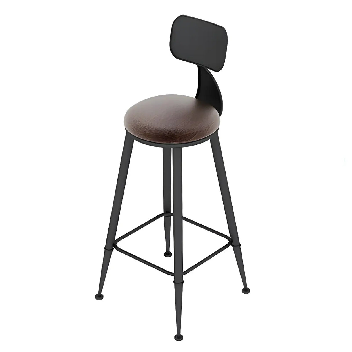 Brown Small Round Wood Metal Tall Bar Table for Gatherings Image - 5