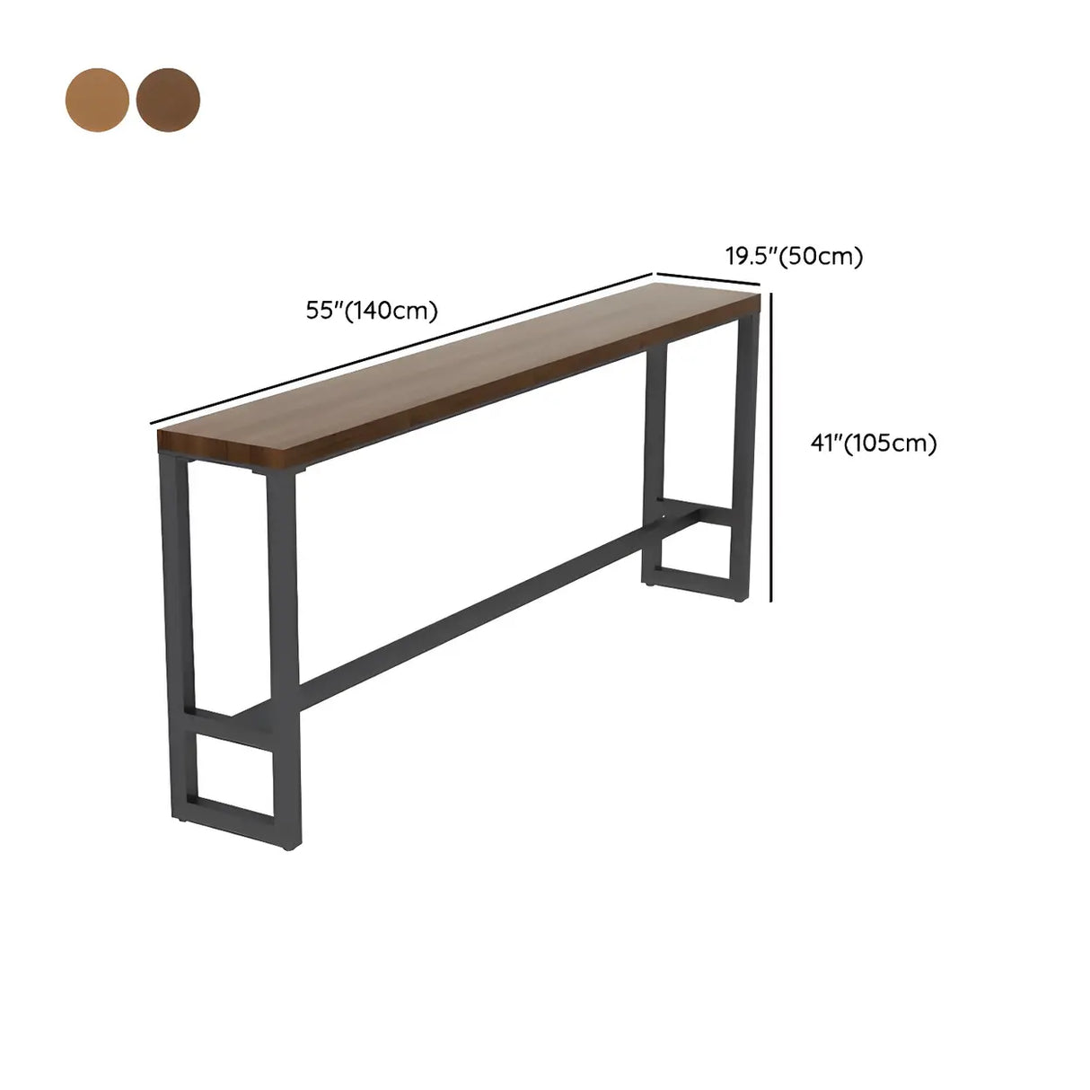 Brown Small Round Wood Metal Tall Bar Table for Gatherings Image - 8