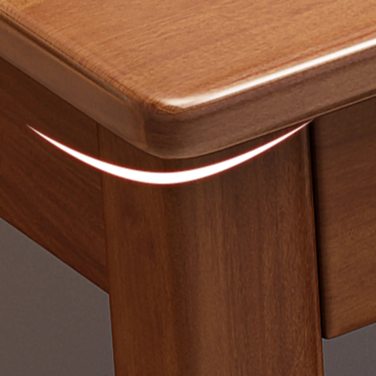 Brown Standard Natural Wooden Desk with Drawers Image - 9