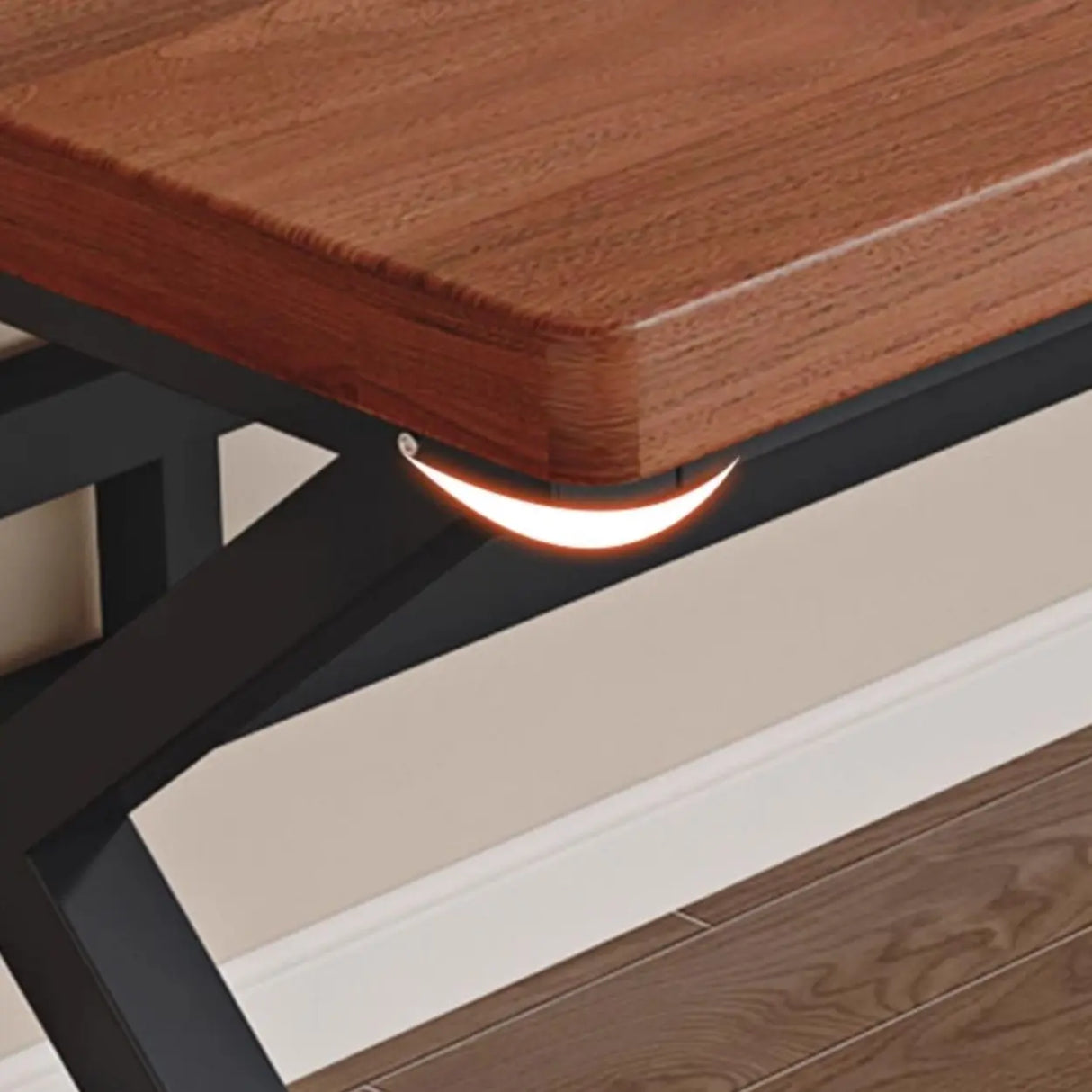 Brown Standard Timber Computer Desk with Shelves Image - 6