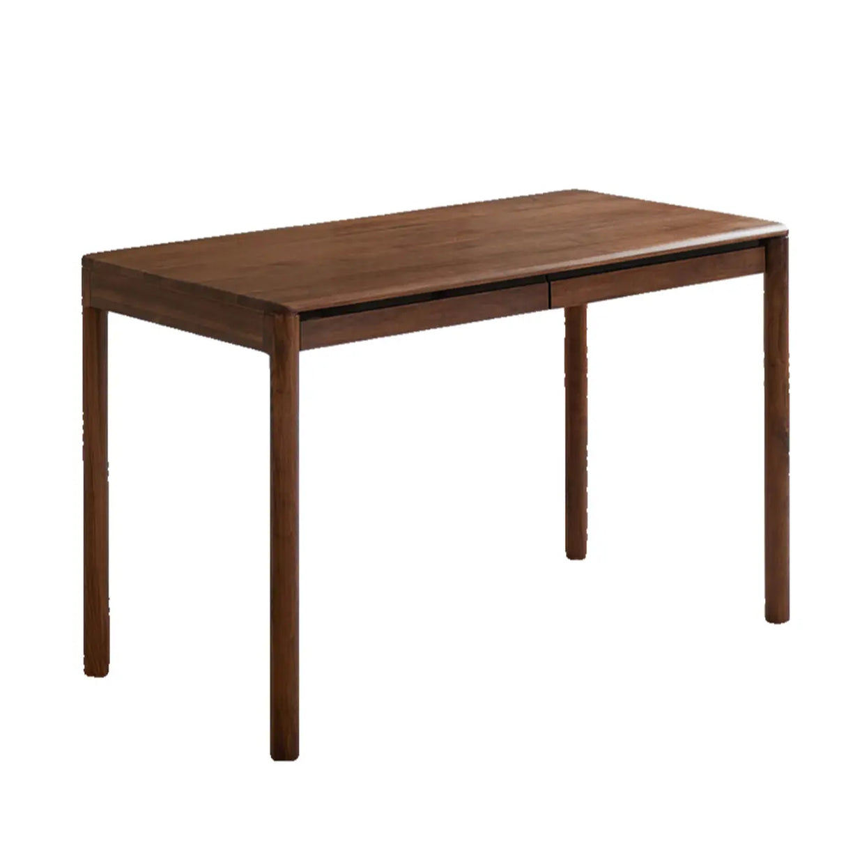 Brown Standard Walnut Wooden Computer Desk with Drawers Image - 8