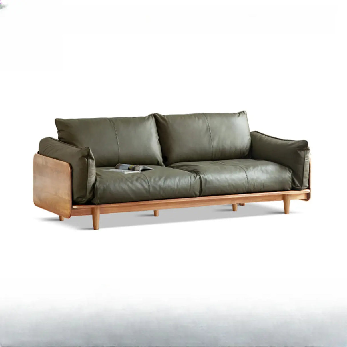 Brown Tear Resistant Full Grain Cow Leather Sofa Image - 7