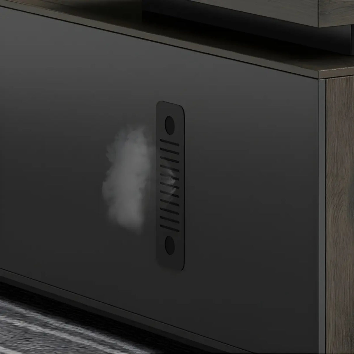 Brown Top Grey Base Wood L-Shape Executive Desk Image - 9