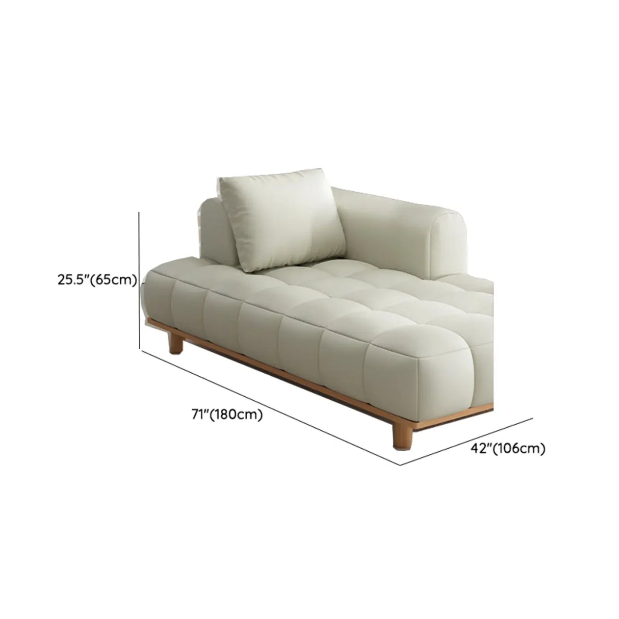 Brown Tufted Leather Reclining Standard Chaise Sofa Lounge Image - 14