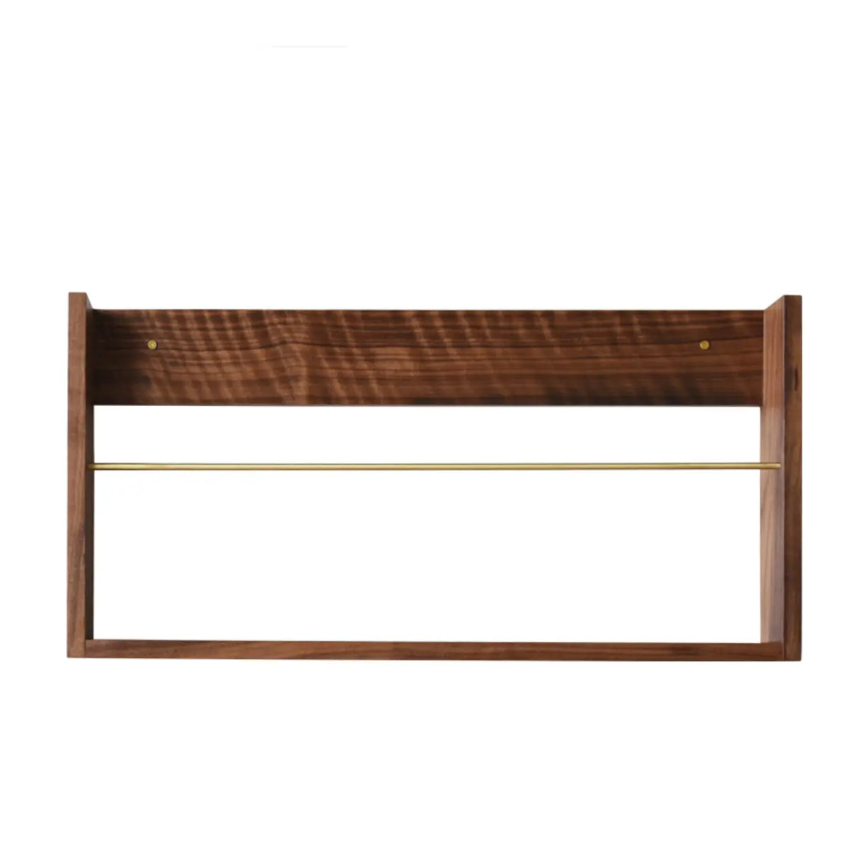 Brown Wall Mounted Modern Rectangular Walnut Bookshelf Image - 3