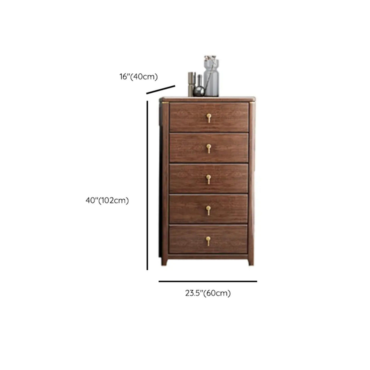 Brown Wood Frame Metal Handle Dresser for Drawers Image - 12
