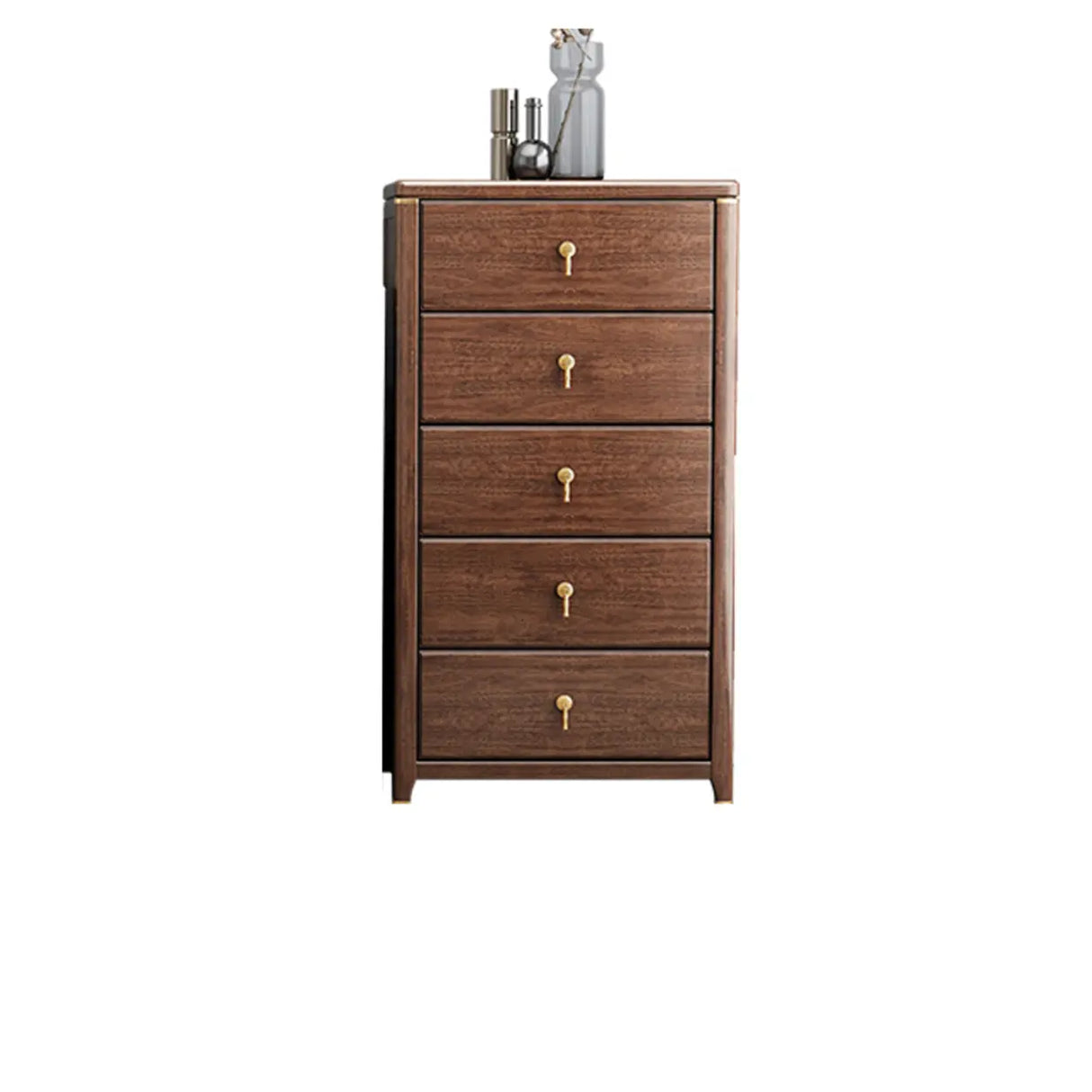 Brown Wood Frame Metal Handle Dresser for Drawers Image - 7