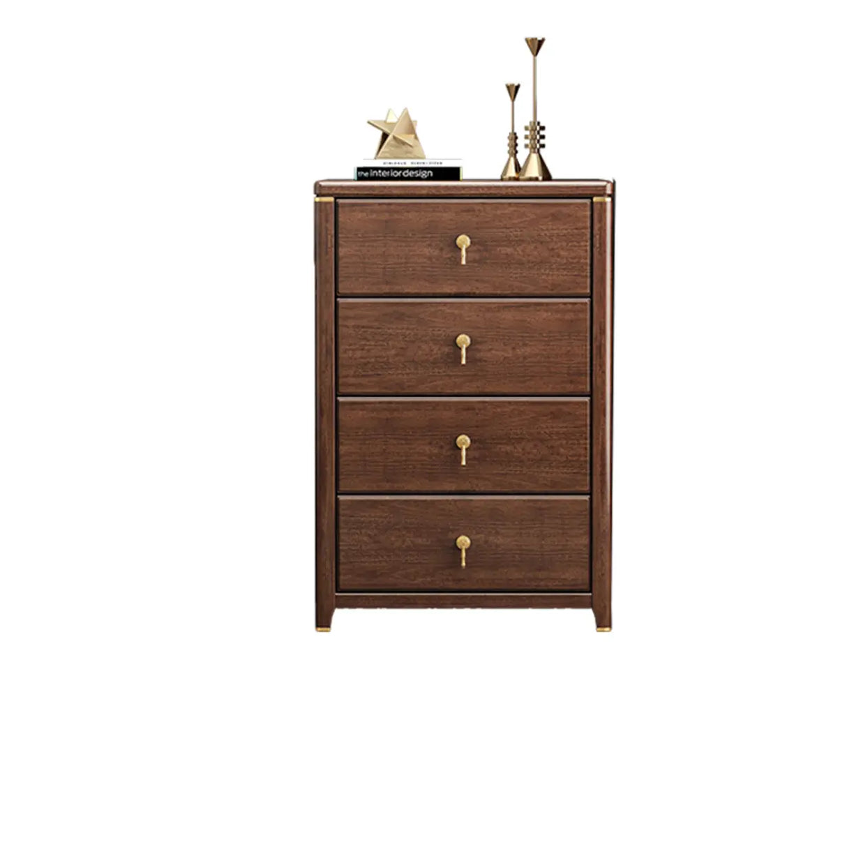 Brown Wood Frame Metal Handle Dresser for Drawers Image - 9