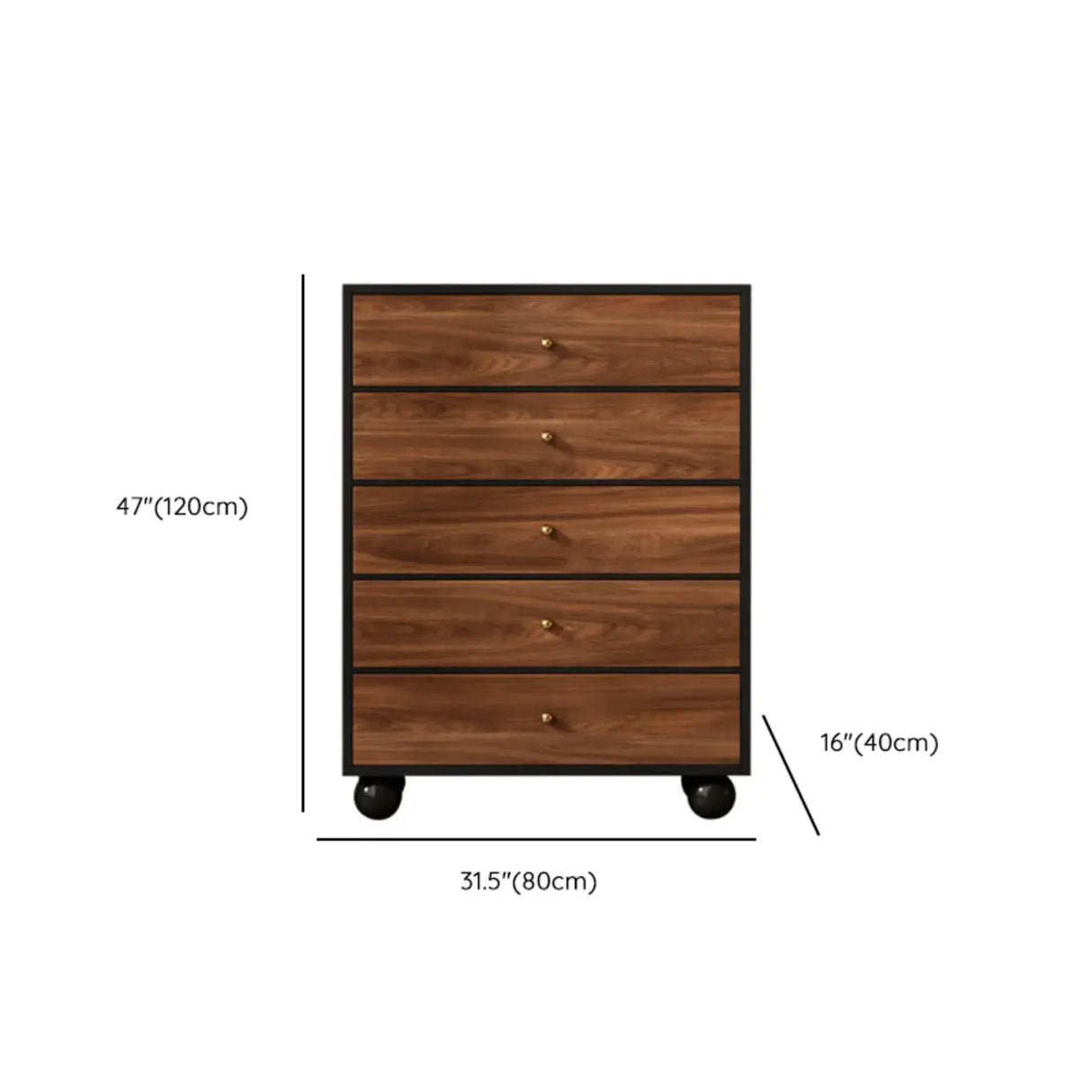 Brown Wood Metal Handle Dresser with Six Drawers Image - 19