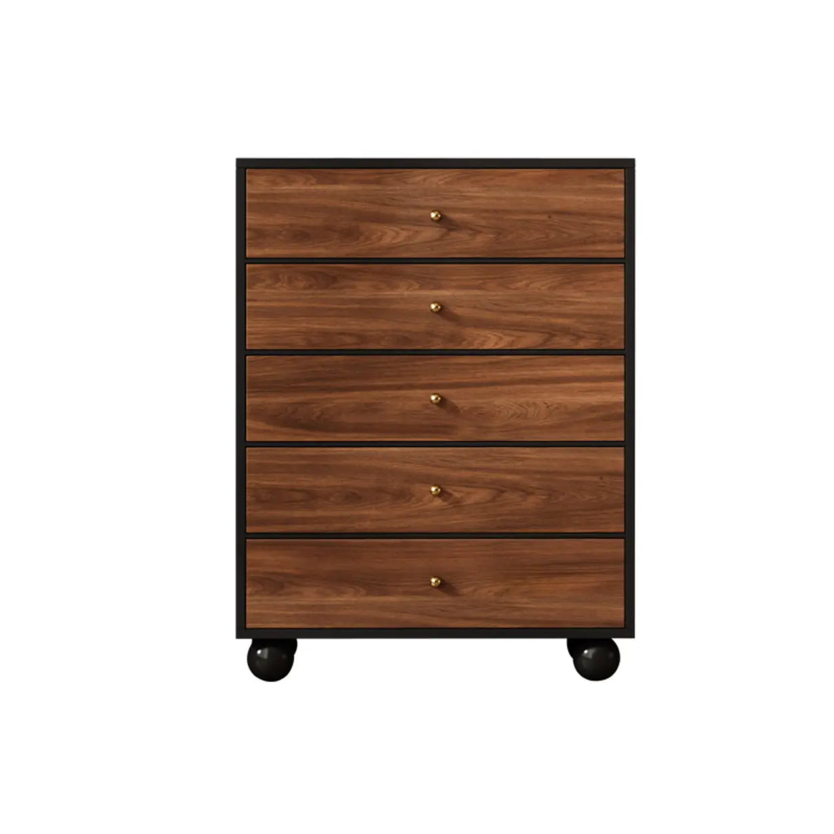 Brown Wood Metal Handle Dresser with Six Drawers Image - 9