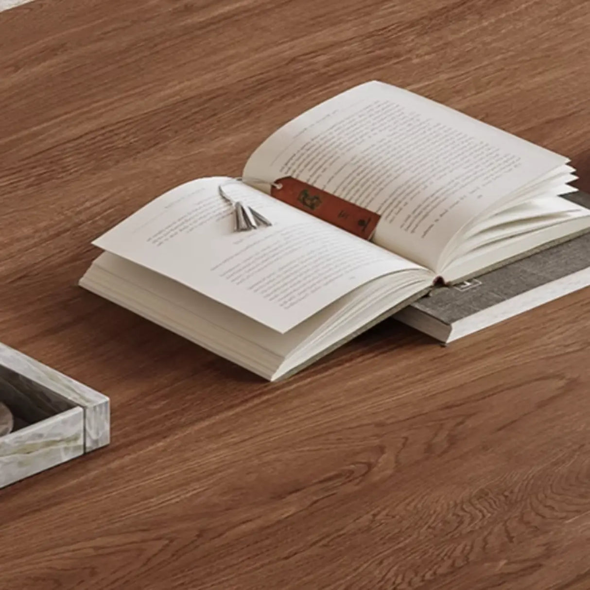 Brown Wood Open Storage Long TV Stand with Drawers Image - 6