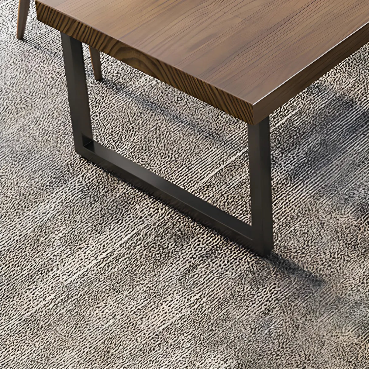 Brown Wood Rectangular Meeting Desk with Sled Base Image - 4