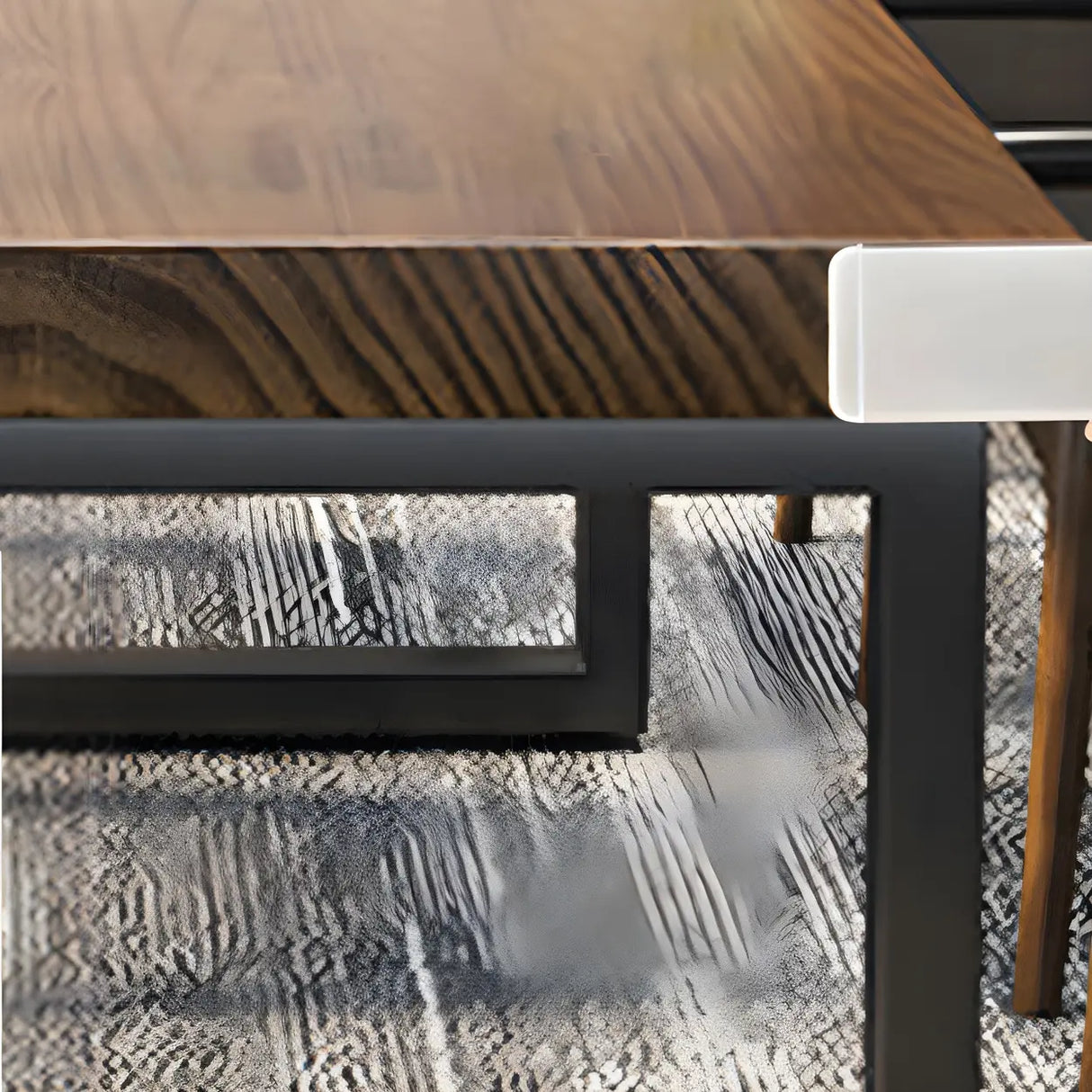 Brown Wood Rectangular Meeting Desk with Sled Base Image - 7