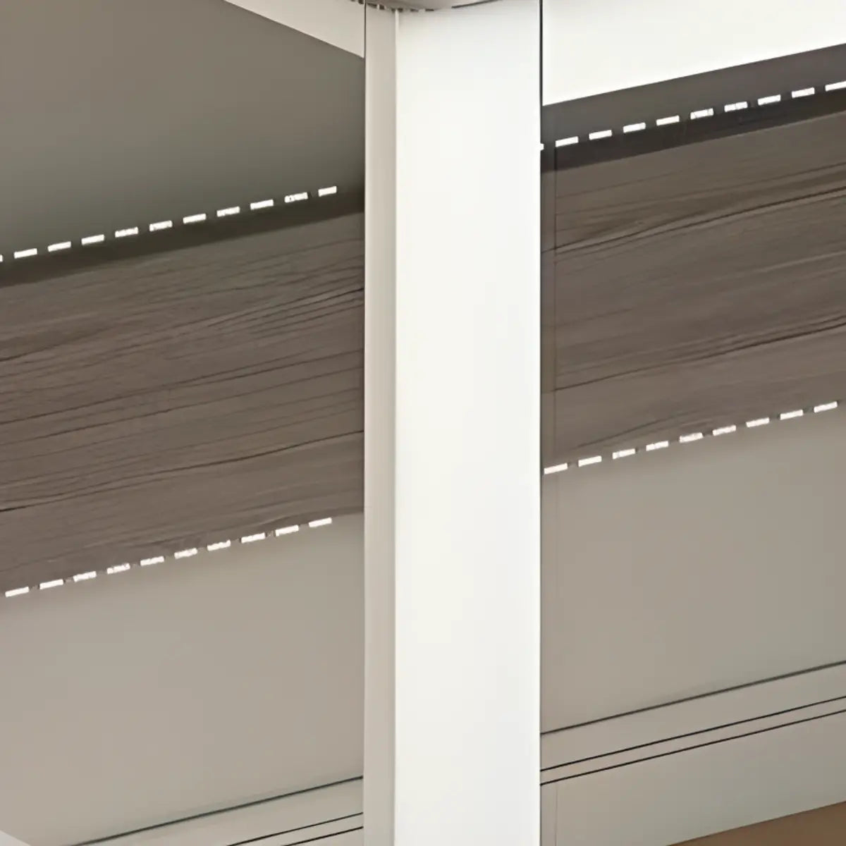 Brown Wood Tableside Storage Drawers Writing Desk Image - 14