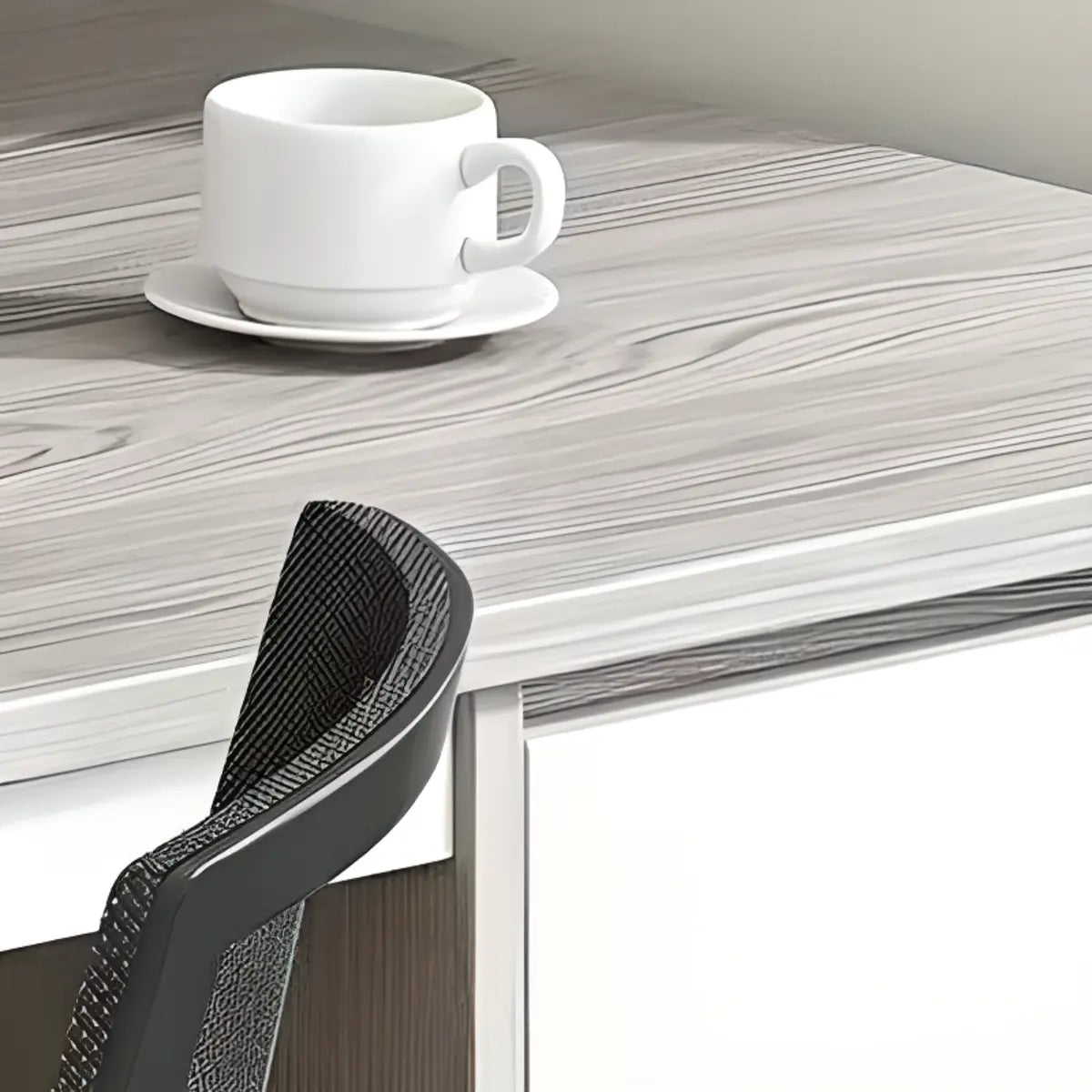 Brown Wood Tableside Storage Drawers Writing Desk Image - 20