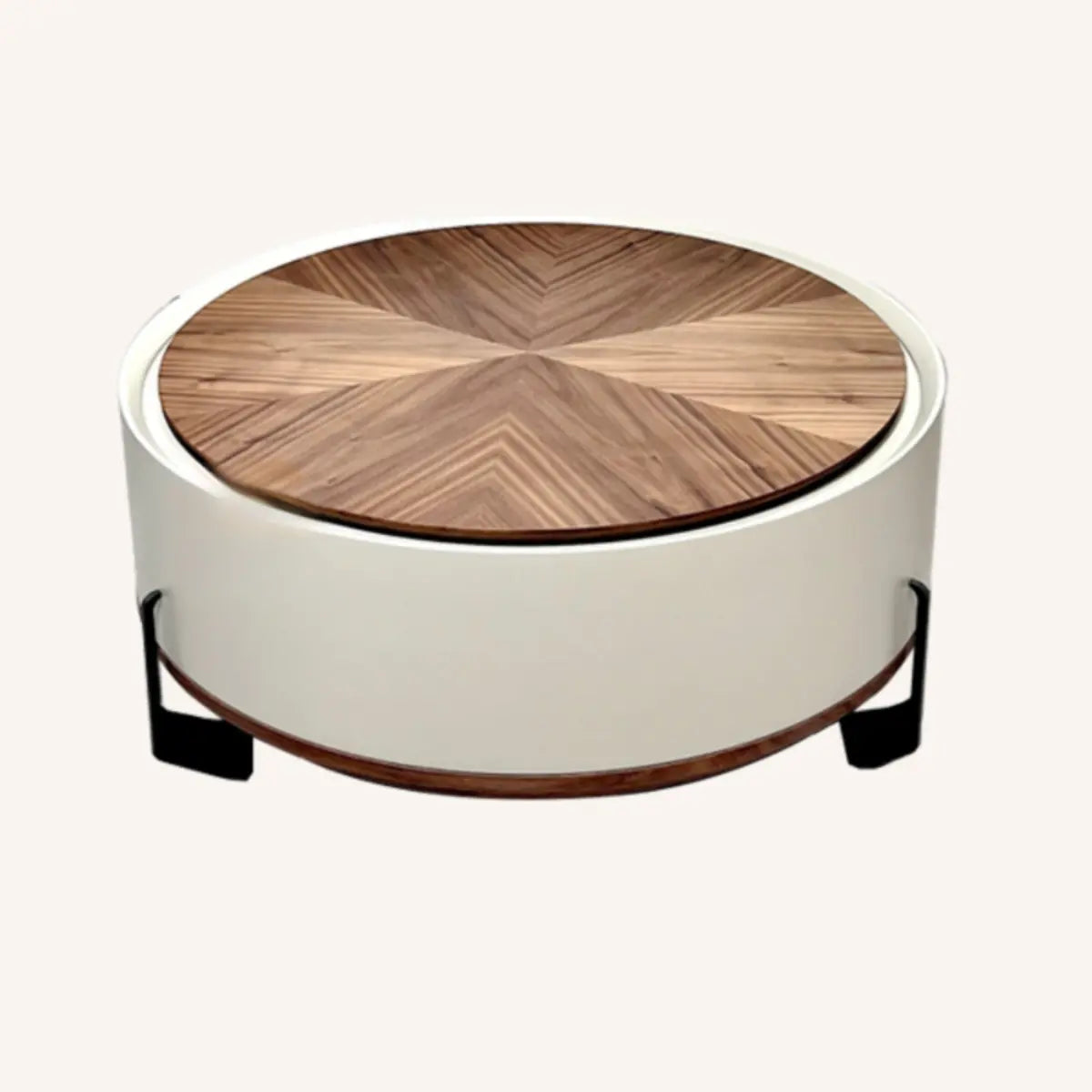 Brown Wood Tray Top Lift Top Coffee Table with Cabinet Image - 5