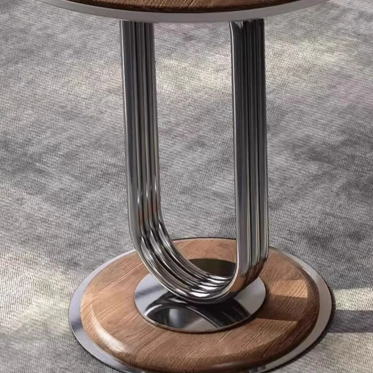 Brown Wooden Curved Reception Desk with Drawers Image - 7