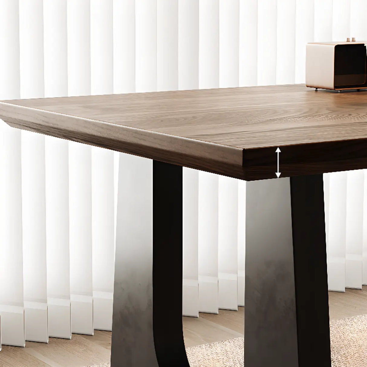 Brown Wooden Rectangular Home Office Writing Desk Image - 7