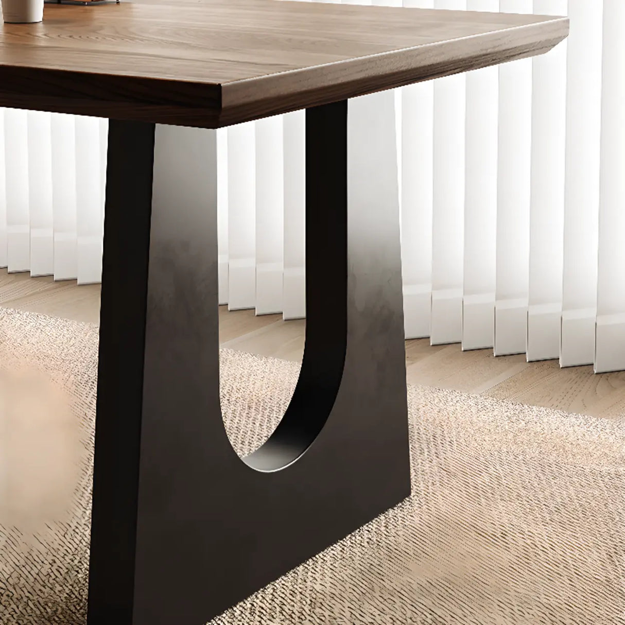 Brown Wooden Rectangular Home Office Writing Desk Image - 8