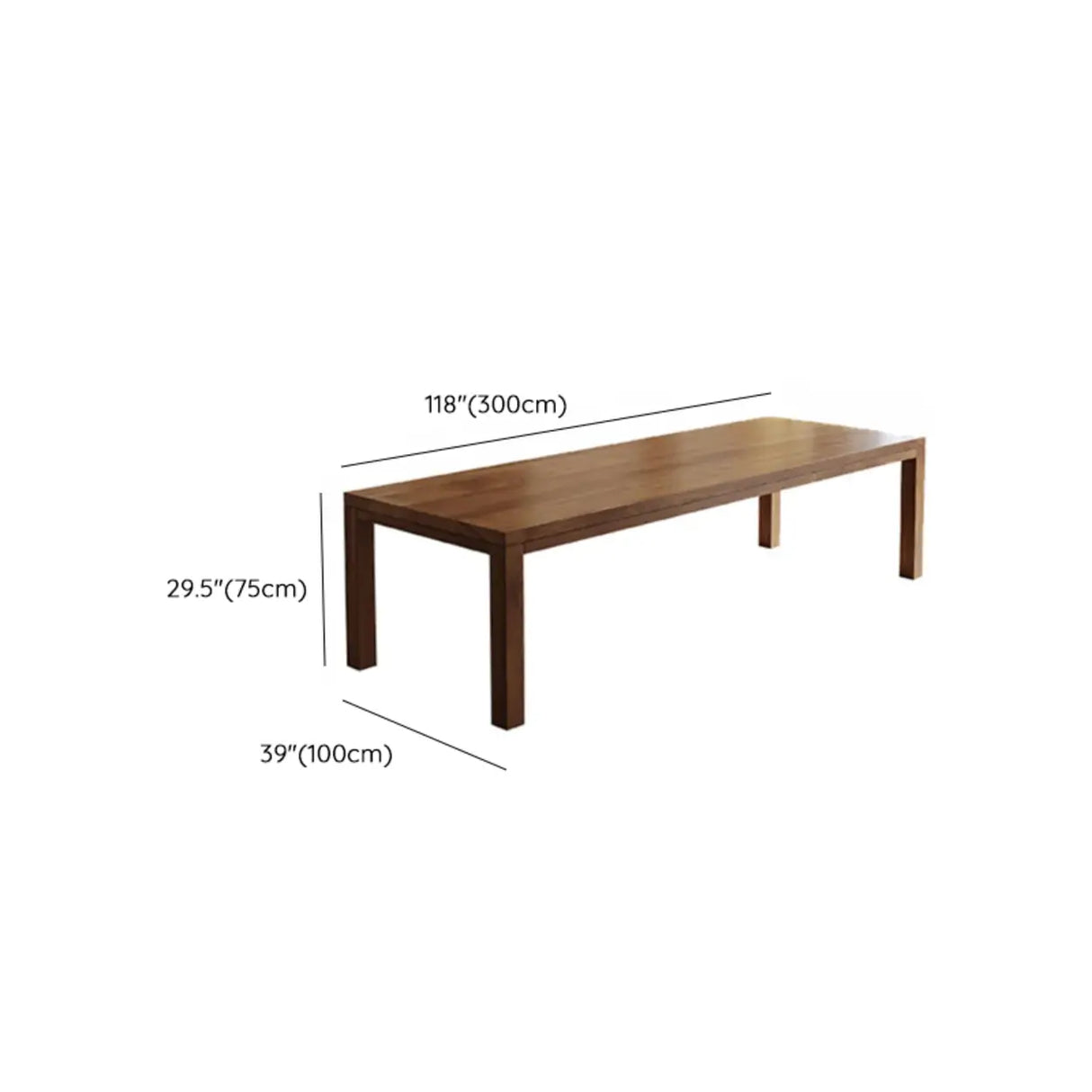 Brown Wooden Rectangular Writing Desk for Eight Image - 17
