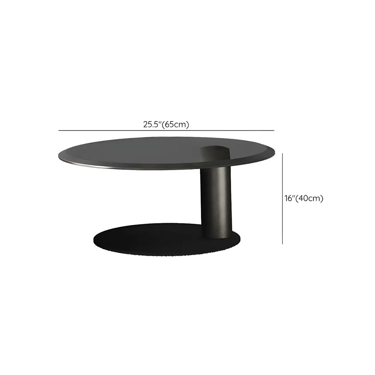 Brown Wooden Tray Top Steel Base Round Coffee Table Image - 23