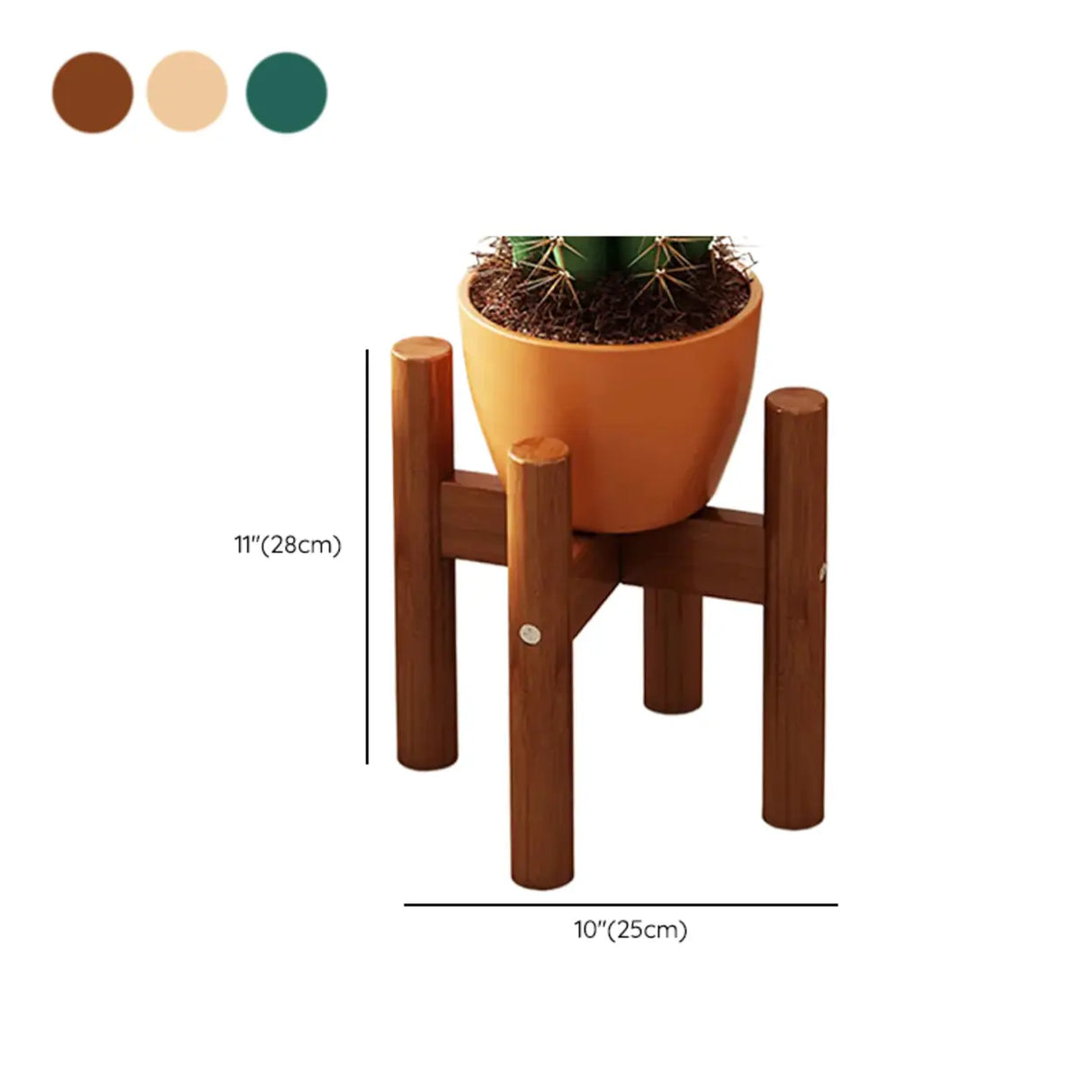 Brown Wooden Waterproof H Shape Small Plant Stands