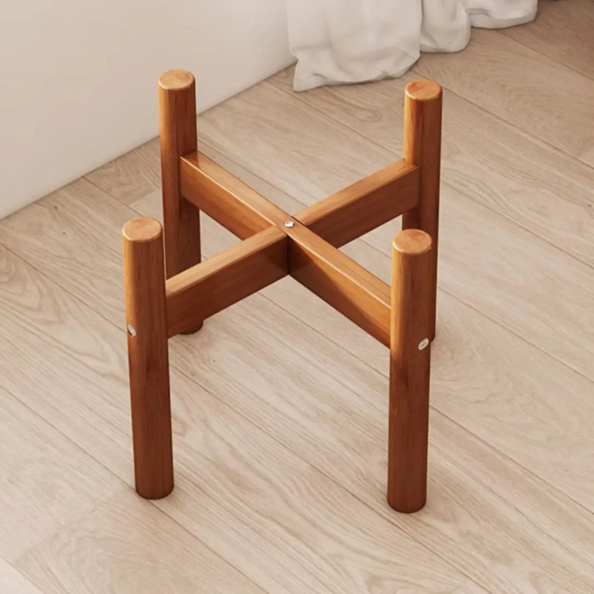 Brown Wooden Waterproof H Shape Small Plant Stands Image - 8