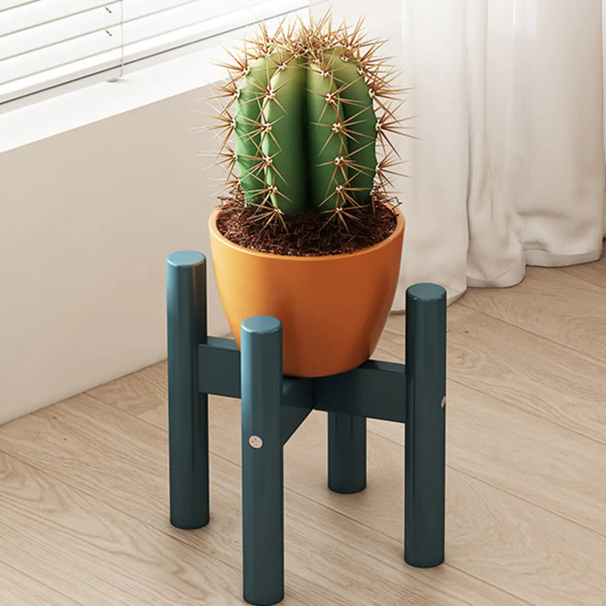 Brown Wooden Waterproof H Shape Small Plant Stands Image - 9