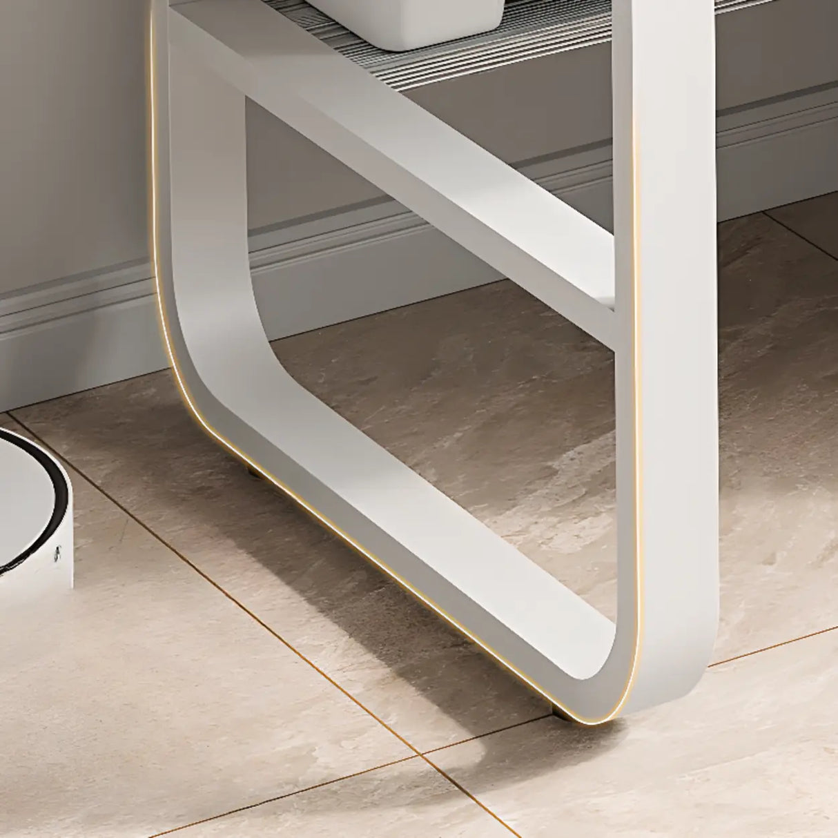 Brown Wooden Writing Desk with Drawers and Shelves Image - 3