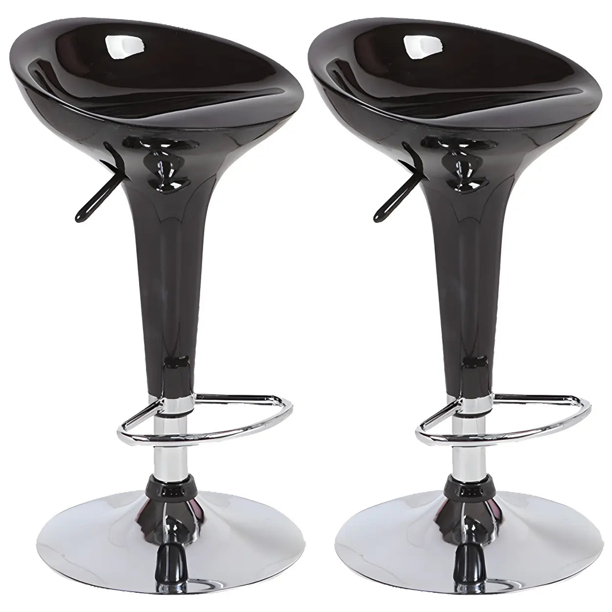 Bucket Chrome Adjustable Swivel Pedestal Bar Stool Image - 10