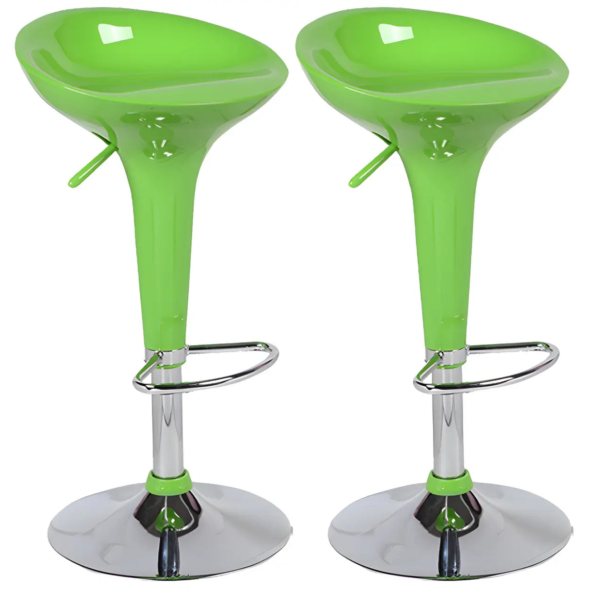 Bucket Chrome Adjustable Swivel Pedestal Bar Stool Image - 15