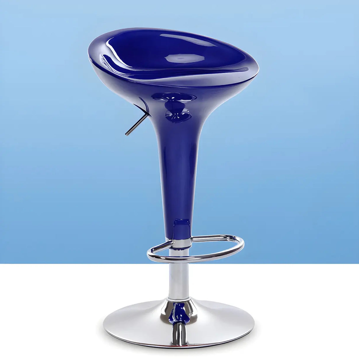 Bucket Chrome Adjustable Swivel Pedestal Bar Stool Image - 19
