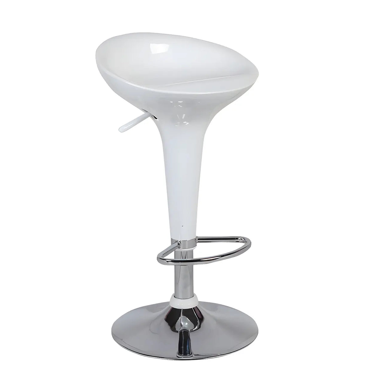 Bucket Chrome Adjustable Swivel Pedestal Bar Stool Image - 2