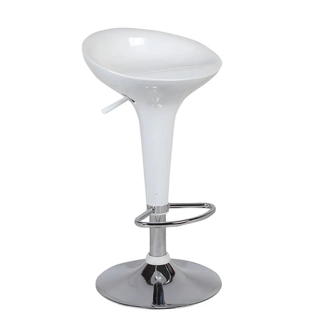 Bucket Chrome Adjustable Swivel Pedestal Bar Stool Image - 2