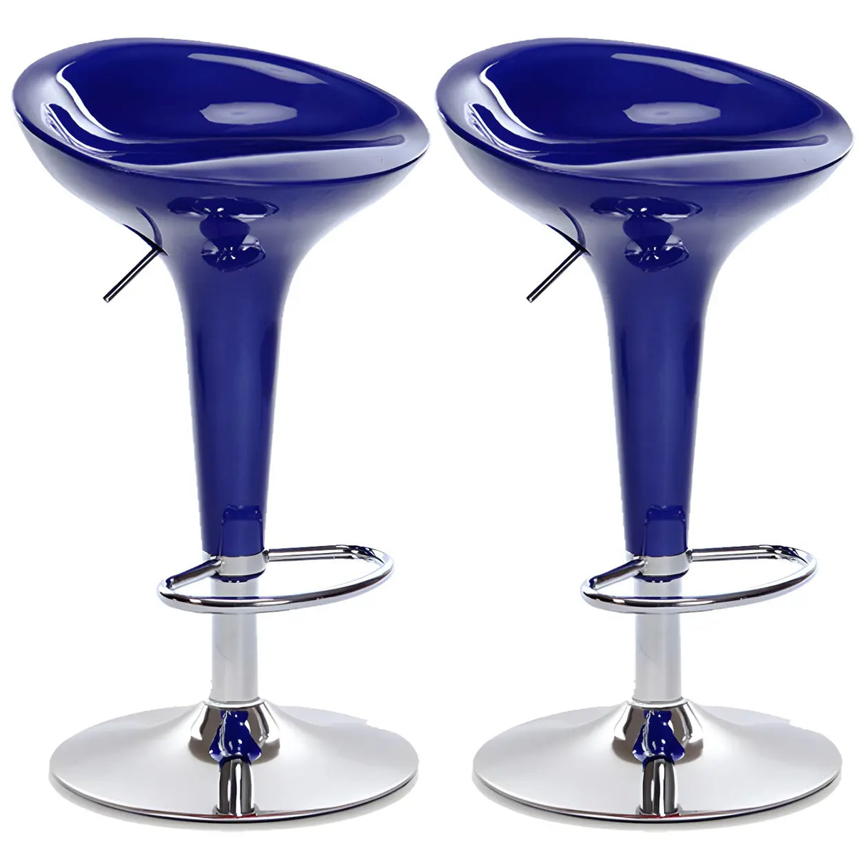 Bucket Chrome Adjustable Swivel Pedestal Bar Stool Image - 20