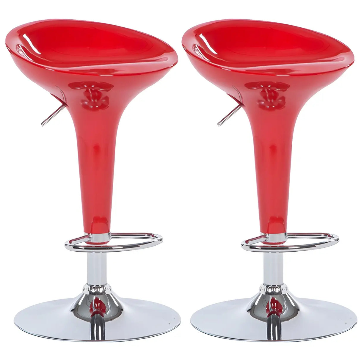 Bucket Chrome Adjustable Swivel Pedestal Bar Stool Image - 22