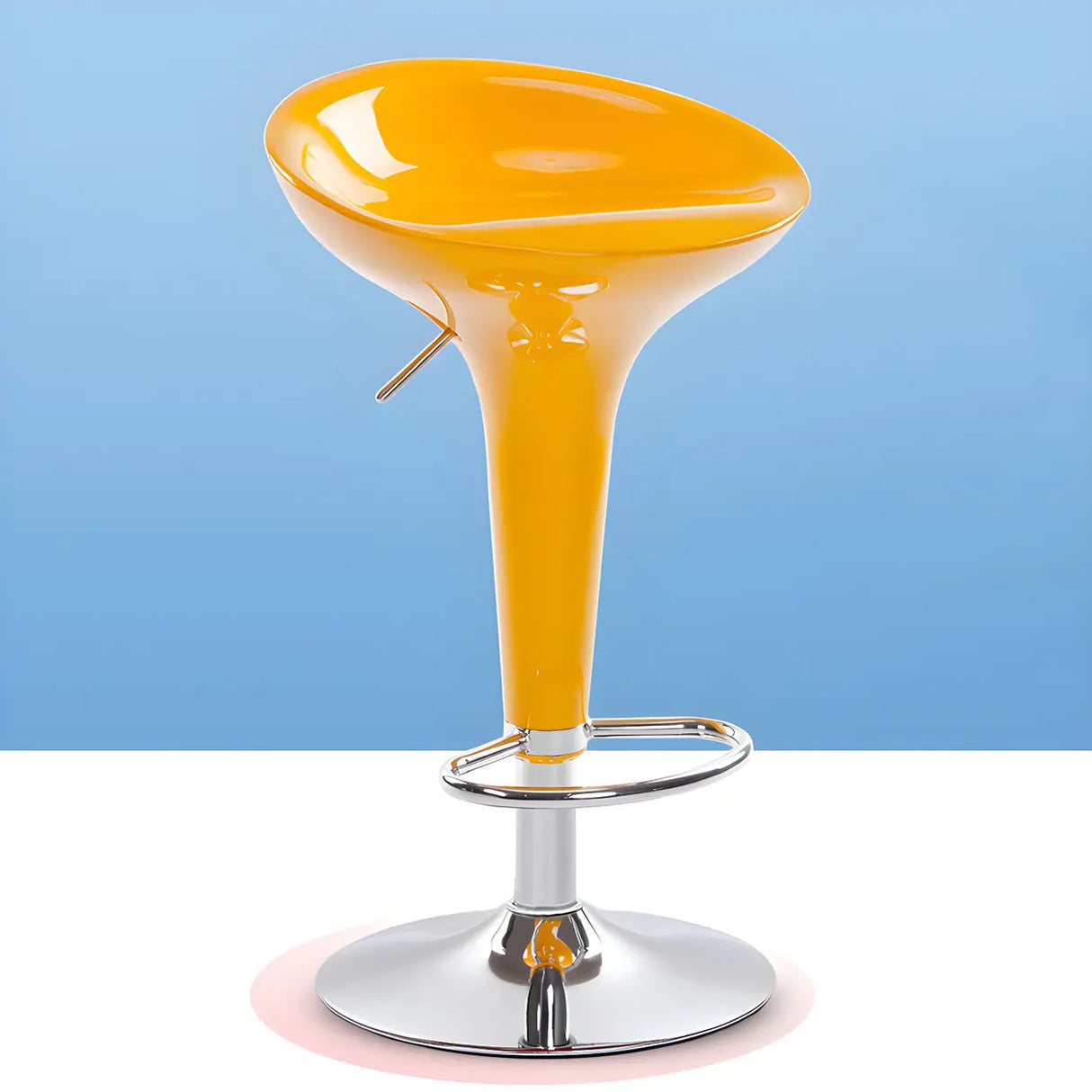 Bucket Chrome Adjustable Swivel Pedestal Bar Stool Image - 27