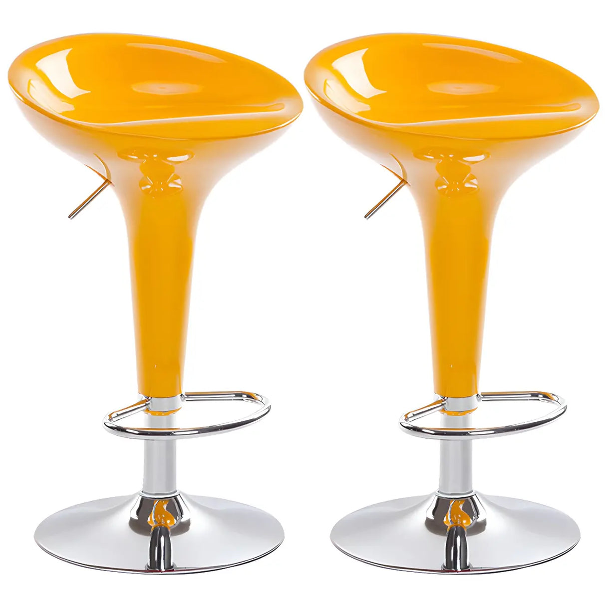 Bucket Chrome Adjustable Swivel Pedestal Bar Stool Image - 28