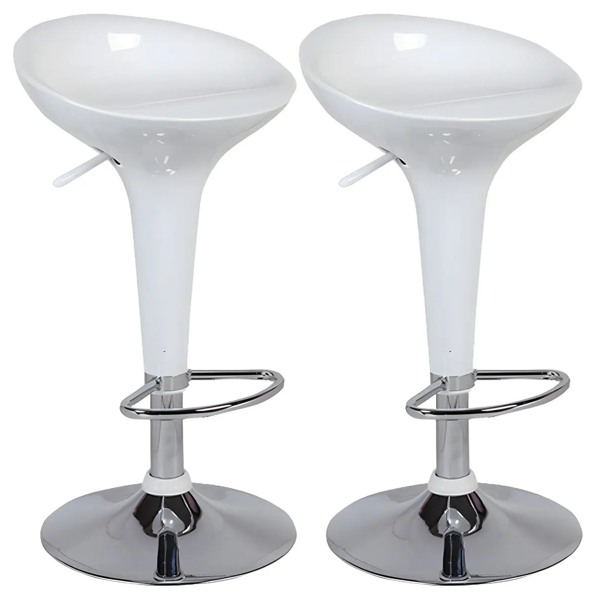 Bucket Chrome Adjustable Swivel Pedestal Bar Stool Image - 5