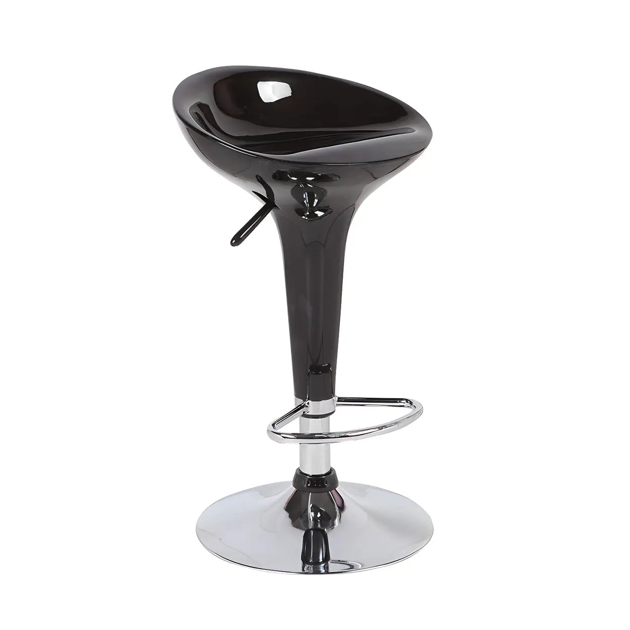 Bucket Chrome Adjustable Swivel Pedestal Bar Stool Image - 7