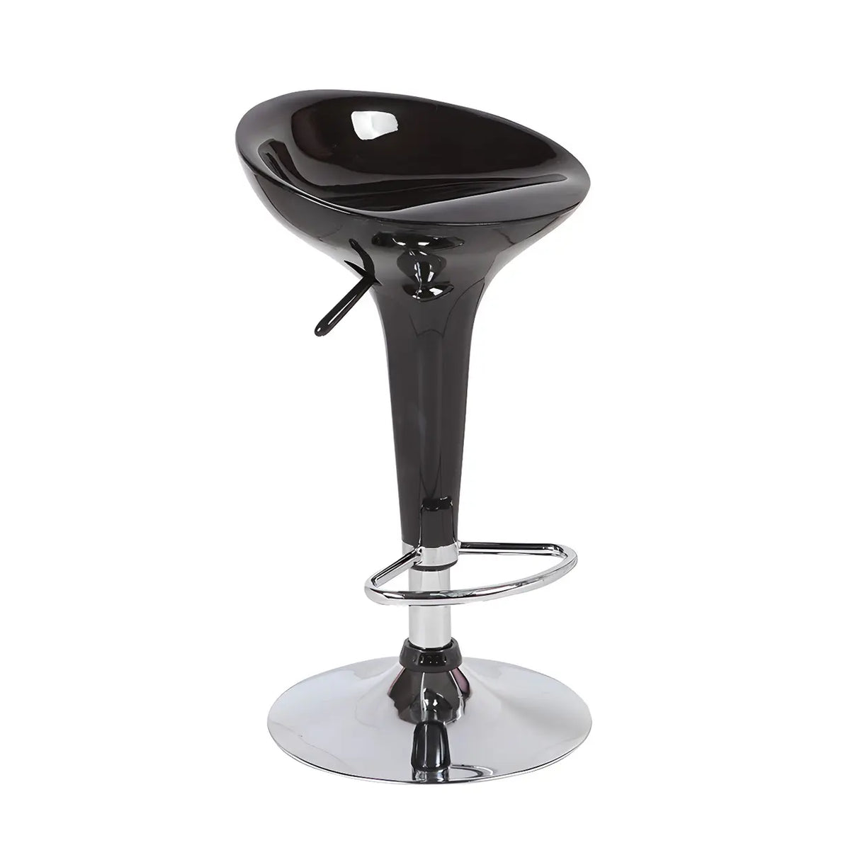 Bucket Chrome Adjustable Swivel Pedestal Bar Stool Image - 7