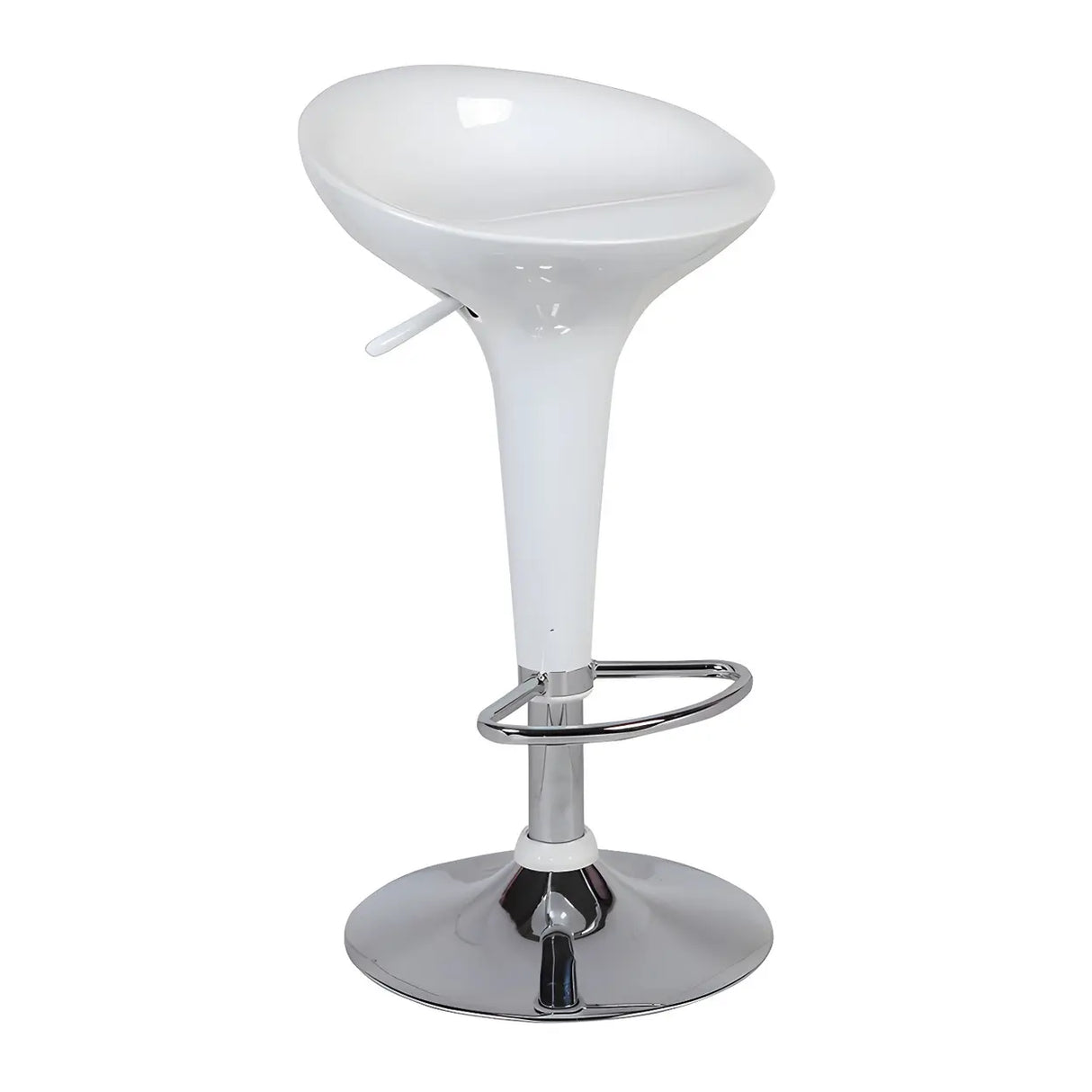 Bucket Chrome Adjustable Swivel Pedestal Bar Stool Image - 8