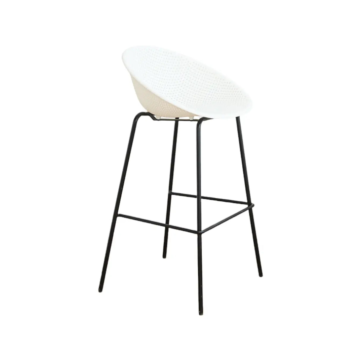 Bucket Low Back Metal Frame Bar Stool with Footrest Image - 9