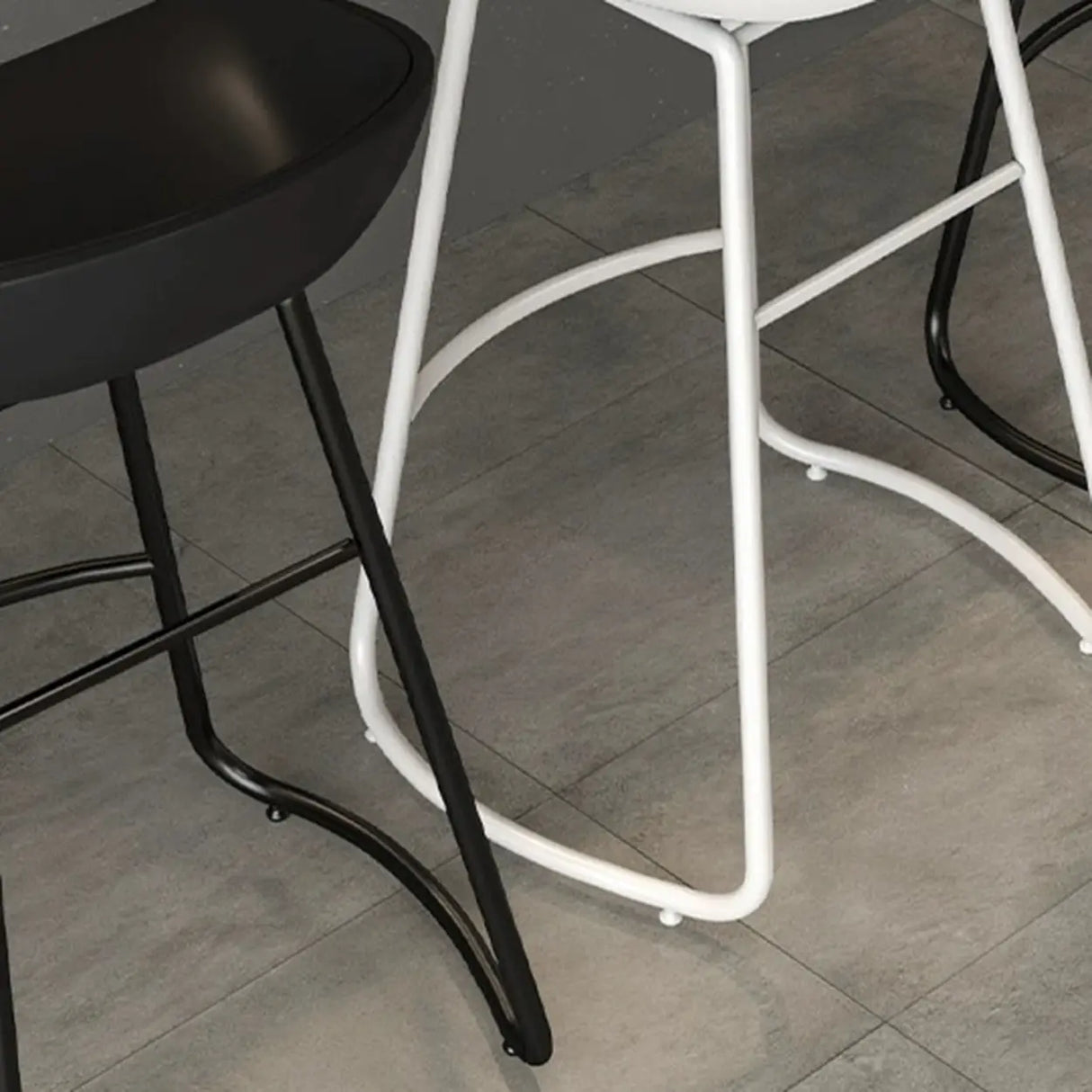 Bucket Low Back Metal Sled Base Armless Bar Stool Image - 10