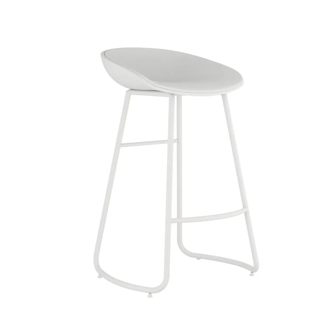 Bucket Low Back Metal Sled Base Armless Bar Stool Image - 3