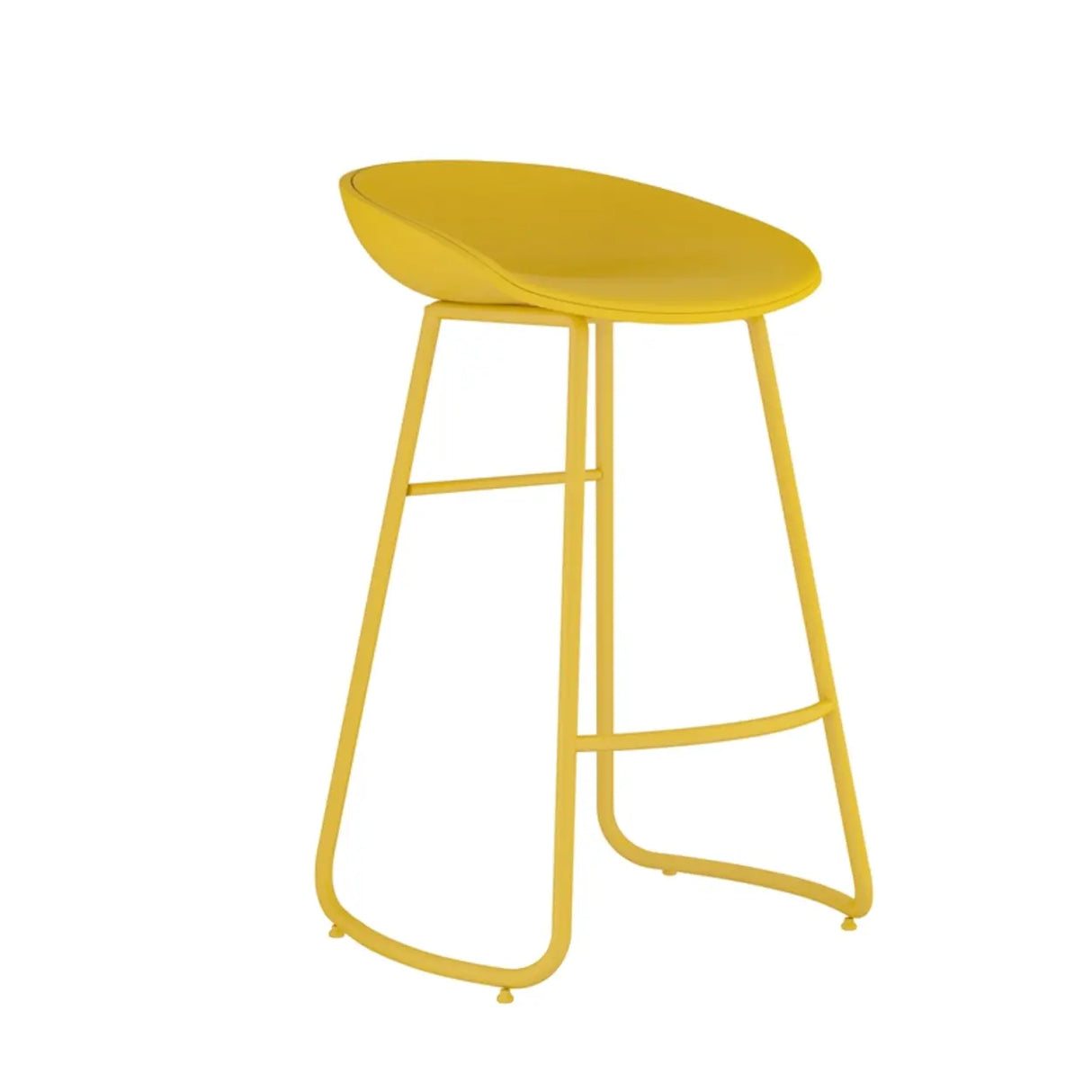 Bucket Low Back Metal Sled Base Armless Bar Stool Image - 7