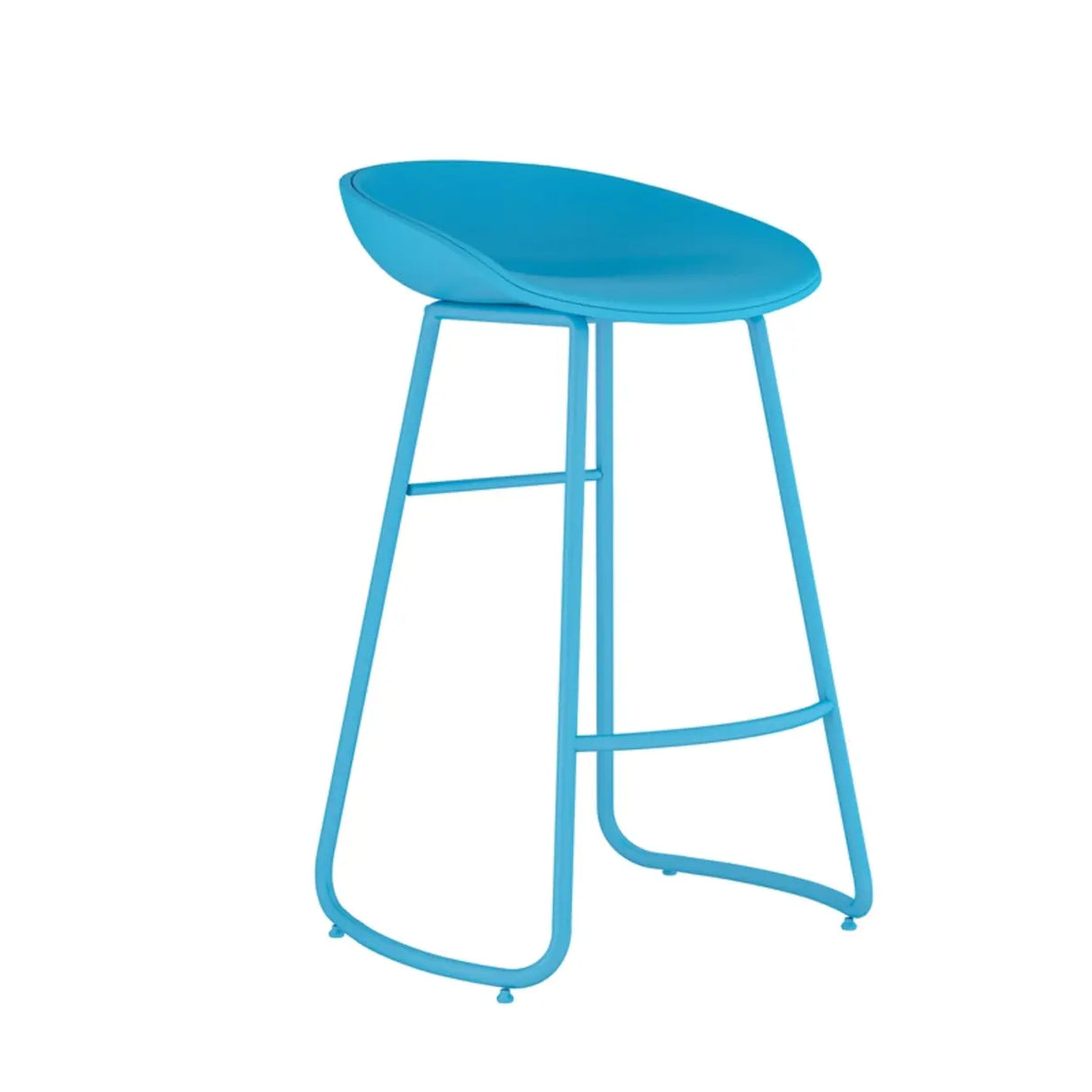 Bucket Low Back Metal Sled Base Armless Bar Stool Image - 9