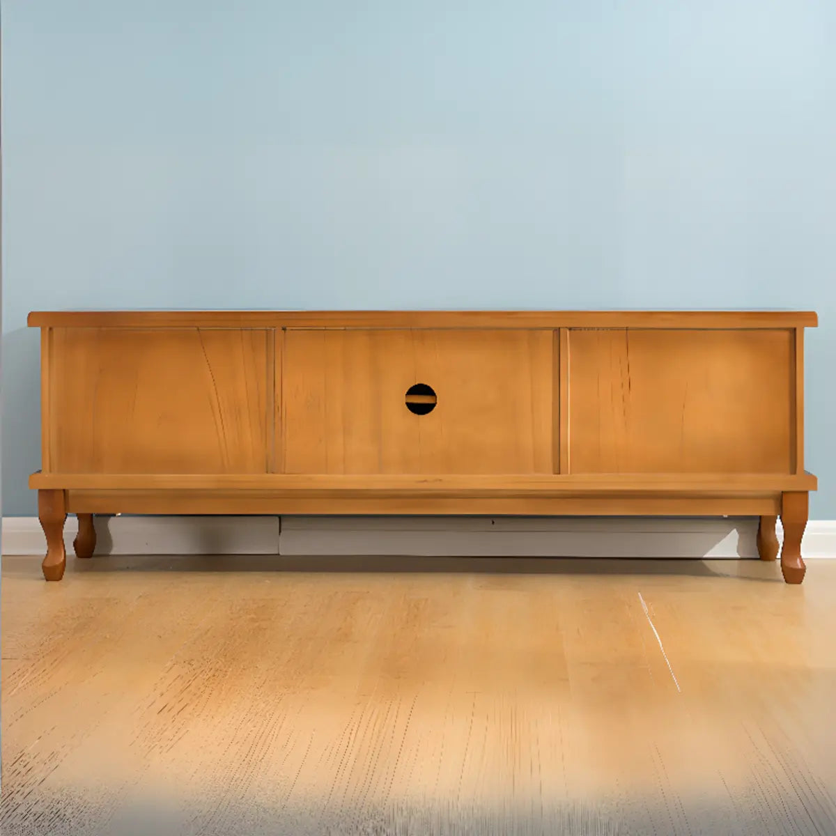 Burgundy Wooden TV Stand with Drawers and Cabinet Image - 12