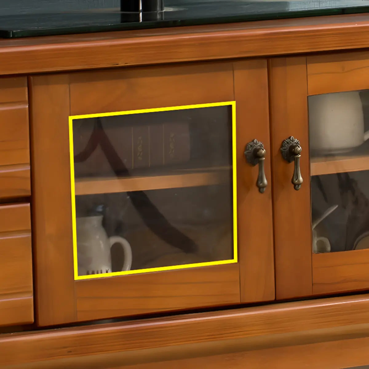 Burgundy Wooden TV Stand with Drawers and Cabinet Image - 6